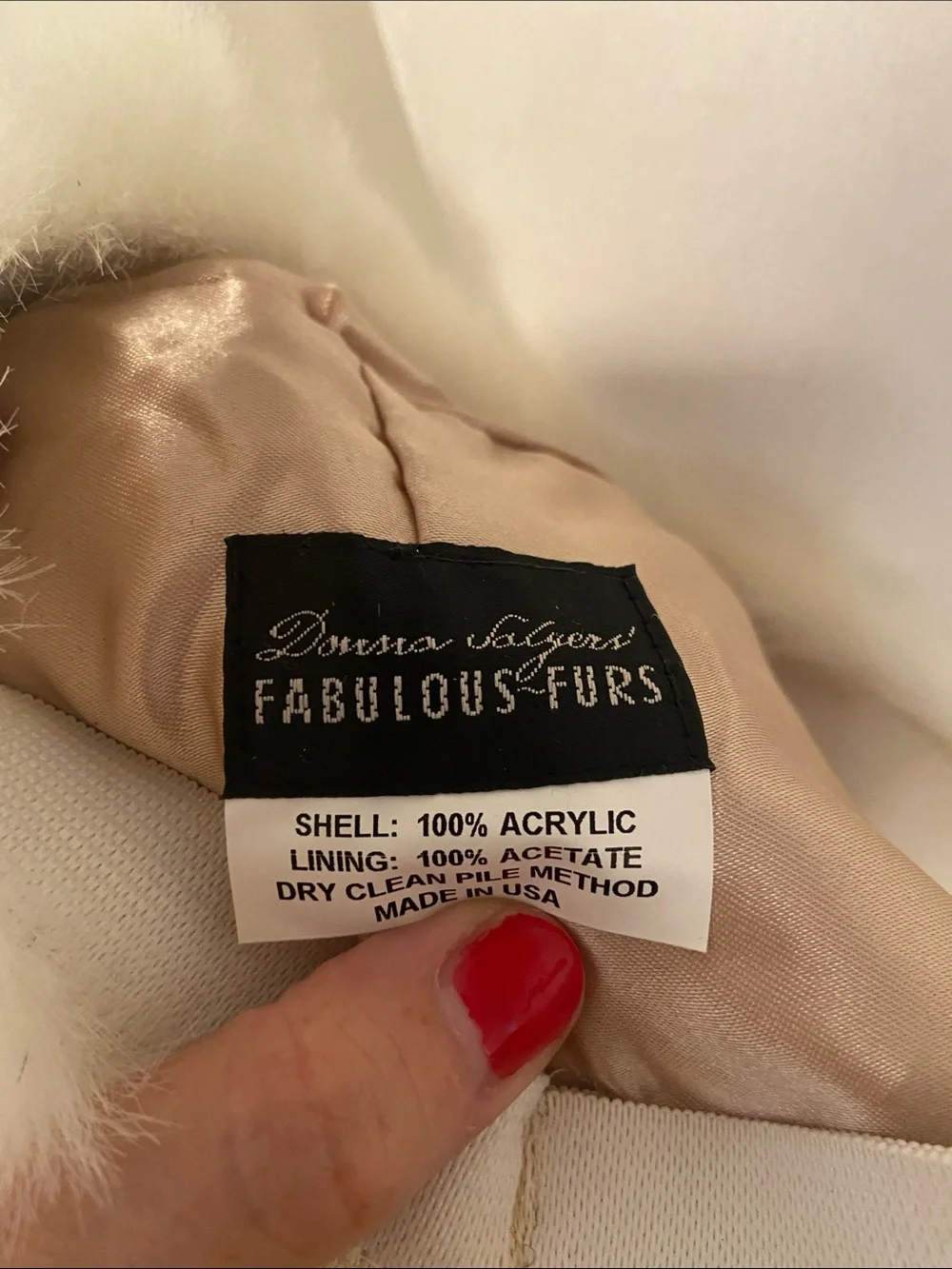 Fabulous Furs vintage faux fur satin lined russian style fur hat one size